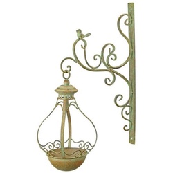 Casa Padrino Jugendstil Wand Vogeltränke Grün / Rost 19 x H. 53 cm - Metall Wand Vogelbad - Garten & Terrassen Deko Accessoires - Barock & Jugendstil Deko Accessoires