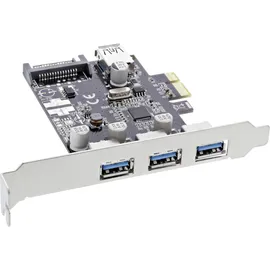 InLine Schnittstellenkarte, 3x+1x USB 3.0, PCIe, mit SATA Strom + LP-Slotblech