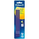 Pelikan Bleistift GP 2B/B/HB, blau VE=3 Stück Blister