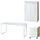 KADIMA DESIGN Büro-Set MUENCHEN 3-tlg Schreibtisch, Schrank, Container Glasfront Chalet-Eiche-Nb./Weiß