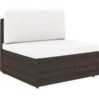 vidaXL 11-tlg. Garten-Lounge-Set mit Kissen Braun Poly Rattan