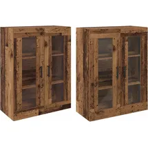 vidaXL Wandmontierte Schränke 2 pcs Altholz 69,5 x 34 x 90 cm