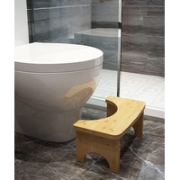 RayLove Physiologischer Toilettenhocker aus Bambus – WC-Trittbrett aus Holz – 35 Grad strapazierfähiger C-förmiger Hocker
