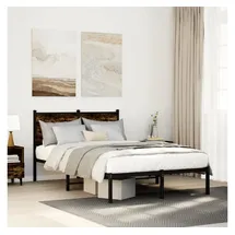 vidaXL Metallbett 120 x 200 cm Räuchereiche