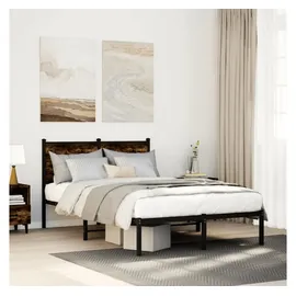 vidaXL Metallbett 120 x 200 cm Räuchereiche