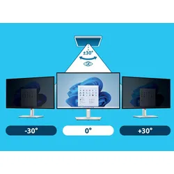 Kensington Display-Blickschutzfolie Der Blickschutzfilter verdunkelt sich ab einem Blickwinkel von 30° und schützt somit