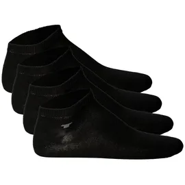 Tom Tailor Unisex Socken, 4er Pack - Basic, Sneakersocken, einfarbig Schwarz 35-38