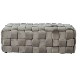 Hockerbank JAHNKE "WEB ART L", grau (taupe), B:118cm H:42,5cm T:50cm, Hocker, Hocker, Couchtisch, Beistelltisch gepolstert in edler Flechtoptik