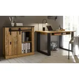 furn.design Büro Möbel Set Arbeitszimmer Einrichtung Schreibtisch Kommode in Used Wood Stove
