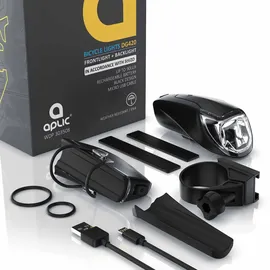 Aplic LED Akku Fahrradlbeleuchtung mit Front & Rücklicht StvZO zugelassenes Fahrradlampen