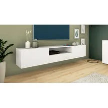 borchardt Möbel Lowboard BORCHARDT MÖBEL "Sophia", weiß (weiß matt), B:200cm H:35cm T:35cm, Sideboards, Lowboard, Breite 200 cm mit 2 Klappen und 1 Schubkasten, stehend und hängend