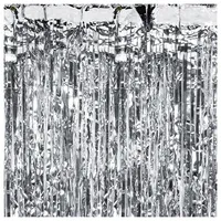 Partydeco Folie gestreift Silber 90 x 250 cm