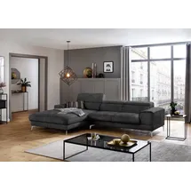 W.Schillig Eckcouch Mikrofaser 3-Sitzer Grau