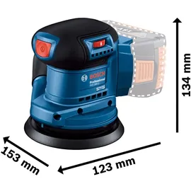 Bosch GEX 185-LI inkl. 1x Akku 4,0 Ah, Schnellladegerät, Zubehör, Handwerkerkoffer