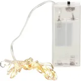 Cepewa LED Lichterkette Draht 0,9 m Warmweiß Silber