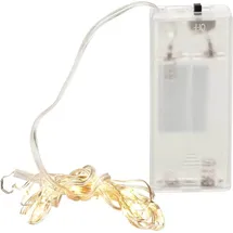Cepewa LED Lichterkette Draht 0,9 m Warmweiß Silber
