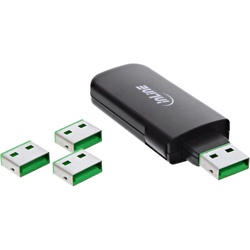 InLine USB-Portblocker - USB-A - 1 x Blocker Stift mit Aufbewahrung + 4 USB-A Po...