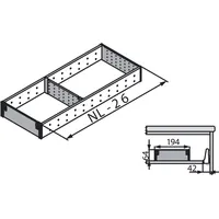 Blum ORGA-LINE Facheinteilung Set ZSI.XXXFI2N, Nennlänge 550 mm