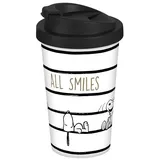 Geda Labels Coffee to go Becher Snoopy All Smiles in Weiß - 400 ml | Gr.: onesize