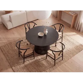 FineBuy Esstisch rund Ø 120 cm schwarz