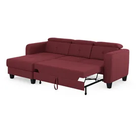 sit&more Ecksofa SIT & MORE "Belluci L-Form", rot (bordeaux), B:247cm H:85cm T:170cm, Sofas, Ecksofa, inklusive Federkern, wahlweise mit Bettfunktion und Bettkasten