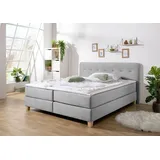 Home Affaire Boxspringbett »Fargo«, in Überlänge 220 cm, mit Topper, 3 Ausführungen, 4, Breiten grau