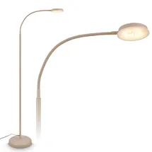 Briloner - Stehlampe mit Touch, dimmbar, schwenkbar, Memoryfunktion, Leselampe, Wohnzimmerlampe, Schlafzimmer Deko, Deckenfluter, Standleuchte, Stehleuchte, 125,5 x 21 x 45 cm, Beige