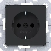 Hager Schuko-Steckdose Schwarz 2 St.