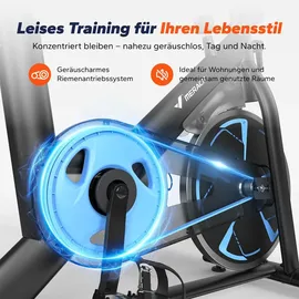 Merach Heimtrainer Fahhrad für Zuhause, leises Fitnessbike mit Lcd-display, Magnetischer Widerstand, 8 Widerstandsstufen, bis 150 KG belastbar