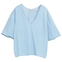 Tom Tailor DENIM Damen Loose Fit Bluse, blau, Uni,