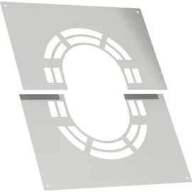 Jeremias Deckenblende Edelstahl 31-45° 130 mm weiß