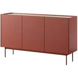Feldmann-Wohnen Sideboard 144 x 83 x 37 cm Keramikrot / Eiche