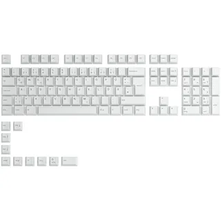 Glorious PC Gaming Race Glorious Gaming 115x GPBT-Keycaps - Cherry-Profil, äußerst widerstandsfähiger PBT-Kunststoff, optisch EIN Blickfang, überragende Akustik, Originalschrift, Deutsch Layout - Arctic White