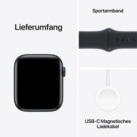 Apple Watch SE 2023 GPS + Cellular 44 mm Aluminiumgehäuse mitternacht, Sportarmband mitternacht M/L
