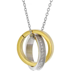 trendor 75885 Halskette für Damen mit Ringen Edelstahl Bicolor