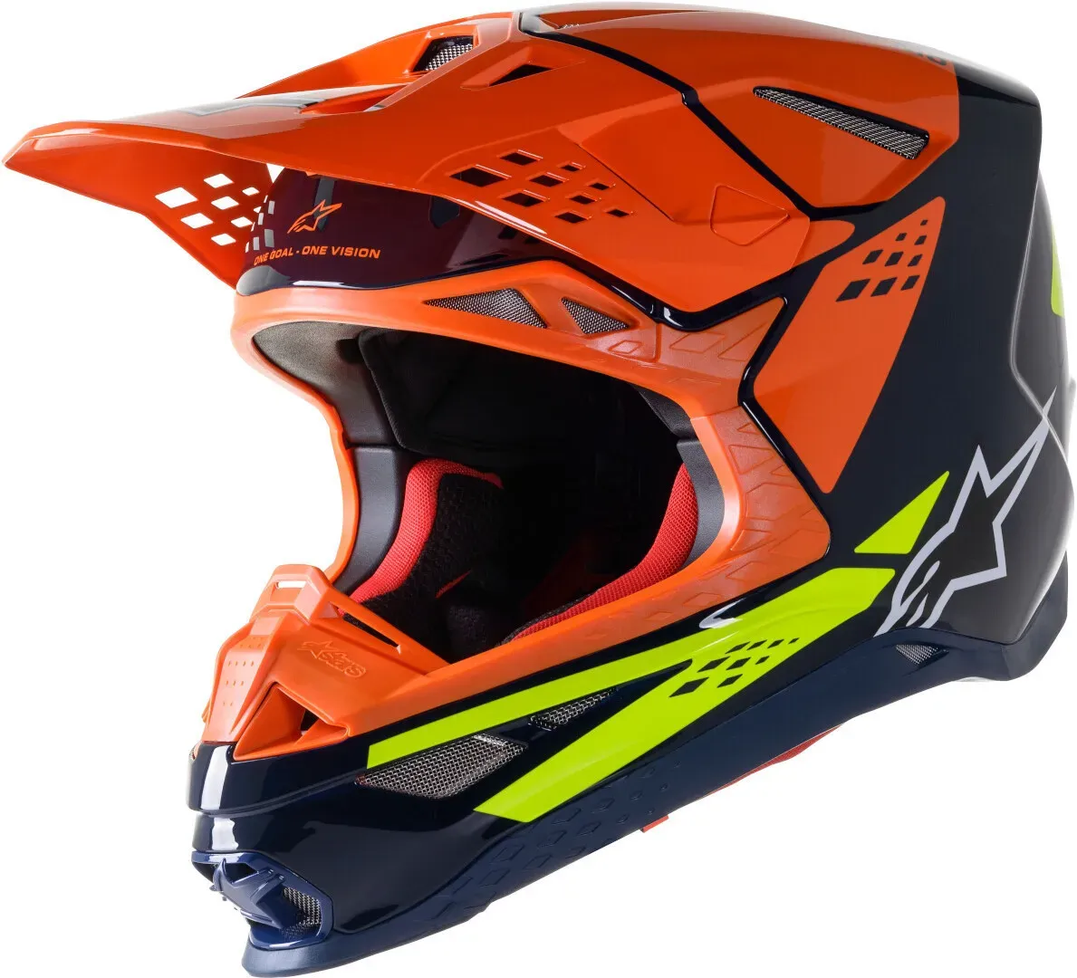 Alpinestars Supertech M8 Factory Motocross Helm, blau-orange, Größe 2XL