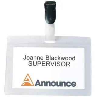 Pavo Premium Laminier Namensschild mit Clip, Maße: 54 x 90 mm, 25 Stück