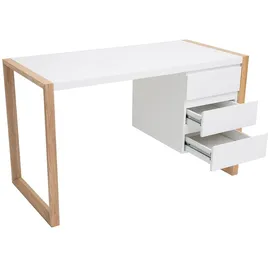 miliboo Design-Schreibtisch 3 Schubladen weiß matt Armel