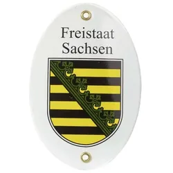 Länderwappen Freistaat Sachsen Emailliertes Schild 15 x 10 cm
