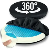 eloneo Drehkissen mit Gel für Autositz, Drehsitz für Senioren, Einstiegshilfe/Ausstiegshilfe, rutschfest, Belastbar bis 150 Kg, Für Auto, Sofa, Ø 40 1 St Kissen
