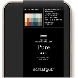 schlafgut Pure Topper Baumwolle 140 x 200 - 160 x 220 cm off black