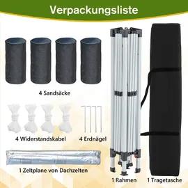 Laiham Faltpavillon 3 x 3 m inkl. 4 Seitenteile Schwarz