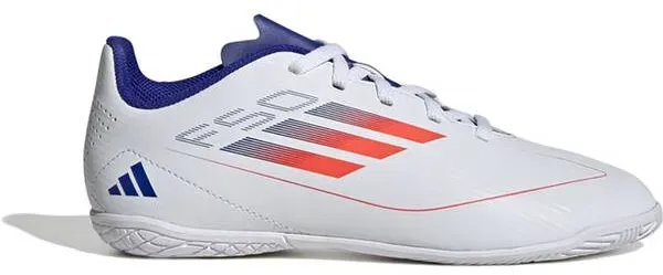 ADIDAS Kinder Fussball-Hallenschuhe F50 Club Kids, FTWWHT/SOLRED/LUCBLU, 28