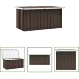Longziming - The Living Store Gartenbox Braun 129 x 67 x 65 cm - Gartenbox - Stahlausstattung - Auflagenbox - Gartendeko - Gartenorganisation