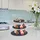 Relaxdays Etagere, 3 Etagen, Schiefer, Kuchen, Snacks, Obst, Metallgriff, Servierständer, HxD 33x30 cm, anthrazit/Silber