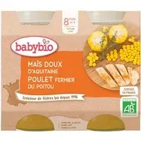 Babybio MAÏS DOUX D'AQUITAINE & POULET FERMIER DU POITOU dès 8 mois Aliment 400 g