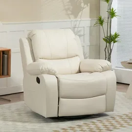Homcom Relaxsessel Fernsehsessel mit Liegefunktion 100 x 98 x 93 cm Cremeweiß