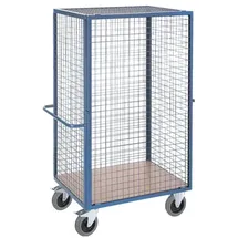 ROLLCART Gitter-Schrankwagen Holz 98x70 cm blau