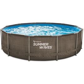 Summer Waves Frame Pool Dark Double Rattan Print Aktive 3,66 m x 91 cm