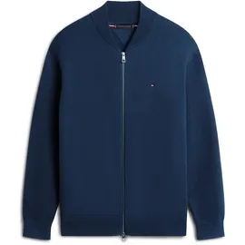 Tommy Hilfiger Cardigan TOMMY HILFIGER "FULL MILANO BASEBALL", Herren, Gr. L, schwarz night navy, Strick, Obermaterial: 50% Baumwolle, 33% Modal, 15% Polyamid, 2% Elasthan, normal normal, Rippbündchen, Strickjacken, mit feiner Struktur, normale Passform
